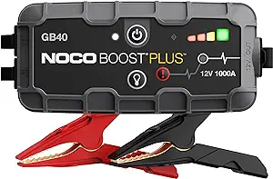 NOCO Boost Plus GB40 1000A UltraSafe Car Battery Jump Starter, 12V Battery Pack, Battery Booster, Jump Box, Portable Charger and Jumper Cables for 6.0L Gasoline and 3.0L Diesel Engines, Gray