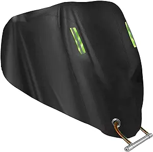 Motorcycle Cover All Season,Universal Weather Durable Quality Waterproof Sun Outdoor Protection Scooter Shelter Tear Proof Night Reflective & Lock-Holes Storage Bag Fits up to 105" Motorcycles Vehicle