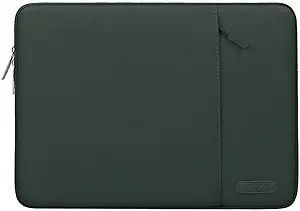 MOSISO Laptop Sleeve Bag Compatible with MacBook Air/Pro, 13-13.3 inch Notebook, Compatible with MacBook Pro 14 inch M3 M2 M1 Chip Pro Max 2024-2021, Polyester Vertical Case with Pocket,Midnight Green