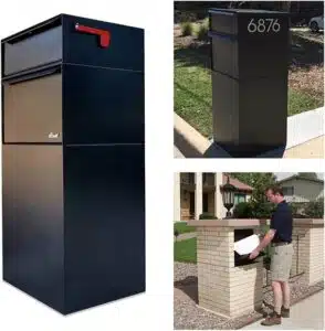 dVault® Full Service Vault DVCS0015 Secure Curbside Mailbox/Package Drop with Locking Letterbox (Black)