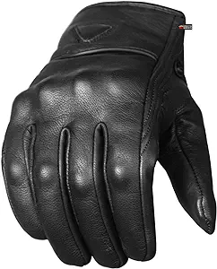 Jackets 4 Bikes Men's Premium Leather Street Motorcycle Protective Cruiser Biker Gel Gloves