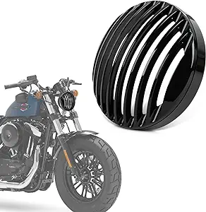 PSLER Motorcycle 5.75" Inches Front Headlight Grill Cover Mesh Guard for Sportster Roadster XL1200R XL883 883 Custom XL883C XL1200C Low XL883L XL1200L Iron 883 XL883N 2004-2014(ABS Plastic)