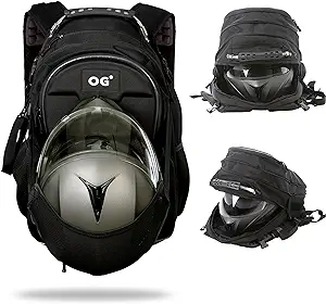 OG Original CityRunner Motorcycle Backpack, Waterproof, Expandable, 30-35L, Motorbike Helmet Bag, Helmet Strap, Large Capacity, Laptop Rucksack, Reflective, USB