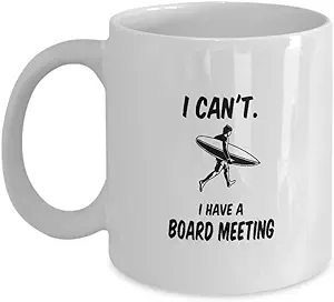 Surfing Gift Coffee Mug I Have A Board Meeting Surfer Graphic Surf Board Clipart