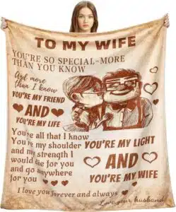 Gifts for Wife Blanket from Husband I Love You Wedding Anniversary Birthday Christmas Valentine's Mother's Day Blankets Romantic Present Gift for Her Women (60x50inch)