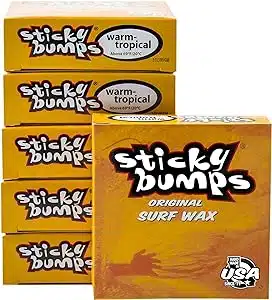 Sticky Bumps Warm/Tropical Water Surfboard Wax, White, 6 Pack