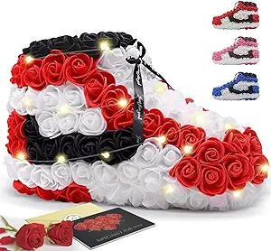 BIMZUC Gifts for Men Him Boyfriend, Unique Handmade Rose Shoe Birthday Gifts for Him Her, Red Gifts for Women Men, Romantic Present Valentines Day Gifts for Father Sneakerheads Girlfriend Kids