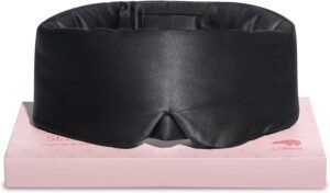 LitBear Silk Sleep Mask, Eye Mask Sleeping for Women Men Side Sleeper, 22 Momme Mulberry Silk Light Blocking Sleeping Mask, Face-Hugging Padded Silk Eye