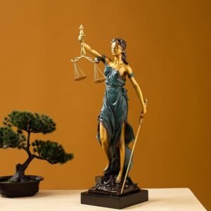 REALONG 19.2" Lady Justice Bronze Statue, Famous Greek Mythology Bronze