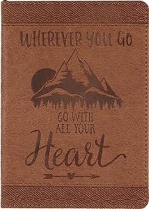 Wherever You Go, Go With All Your Heart Artisan Journal (Vegan Leather Notebook)