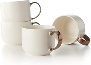 Modern Coffee Mug Gift - Cream/Bronze