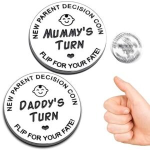 Funny Baby Gift New Parents Decision Coin,Pregnancy Gifts New Dad Mom Gifts,New Parents Gifts for Couples