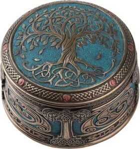 Veronese Design 4 Inch Spiritual Tree of Life Cold Cast Resin Bronze Finish Trinket Jewelry Box