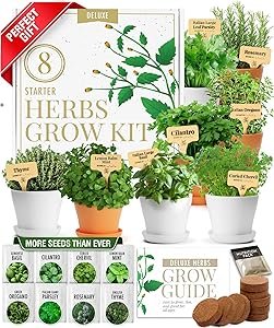 HOME GROWN Deluxe 8 Herb Garden Kit – Best Unique Mother's Day Gardening Gift for Women, Mom