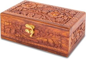 Handmade Wooden Jewelry Box Organizer Wooden Trinket Keepsake Jewellery Storage Box