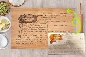 Engraved Family Recipe Cutting Board Personalized With Handwritten Mom Or Grandma