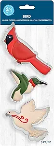 R&M 3-Piece Bird Cookie Cutter Set. Includes Cardinal