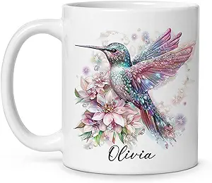 Colorful Custom Hummingbird Coffee Mug