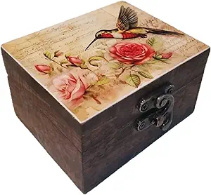 JB&C Premium Hummingbird Trinket Box Small Jewelry Keepsake Box